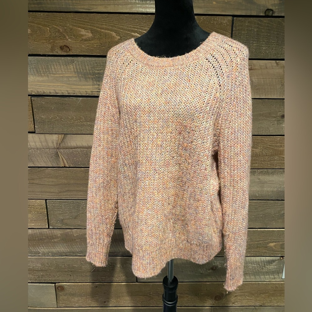 Maurices Womens Large sweater Pink Purple Marled Long Sleeve Pullover​​